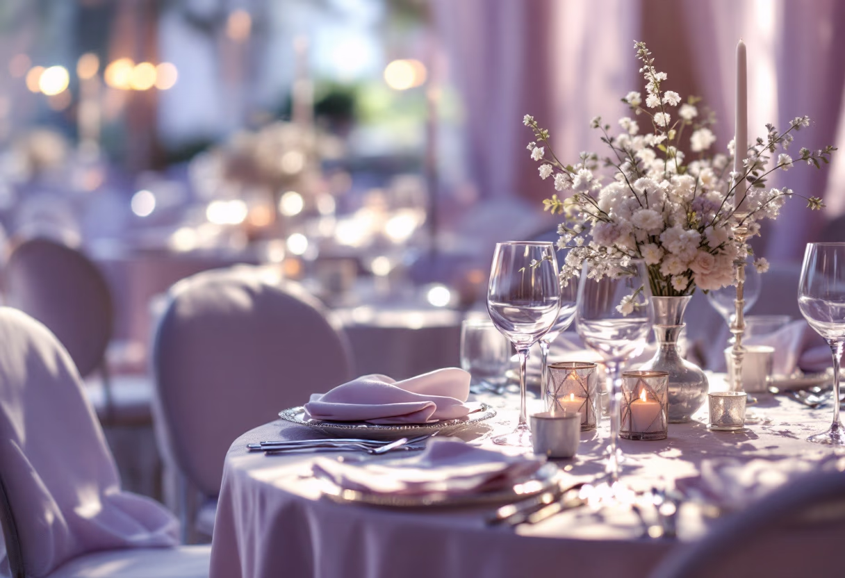 image of decorated event space (for a fine dining restaurant)