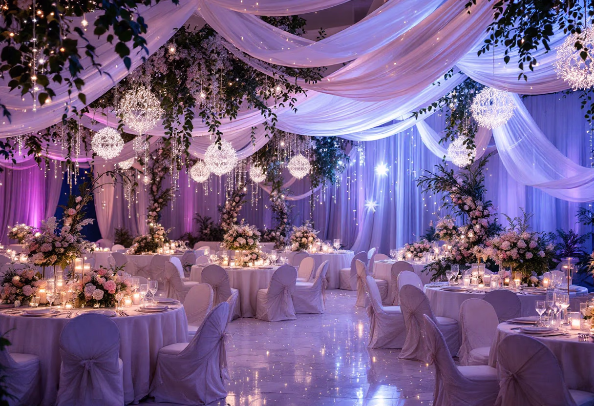 image of a decorated venue (for an event planning service)