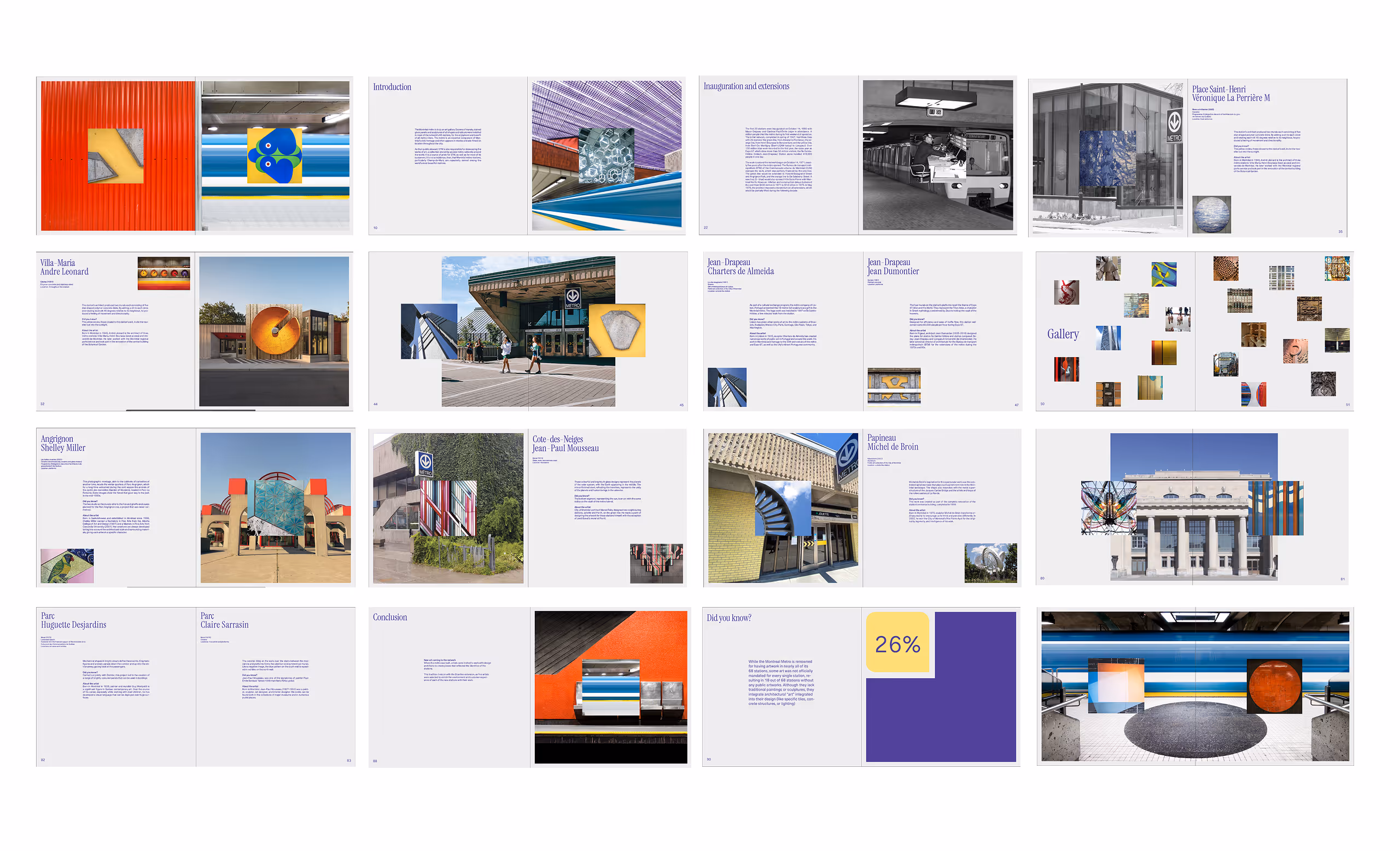 Layout of spreads that appear within the Hidden In Plain Sight catalogue.