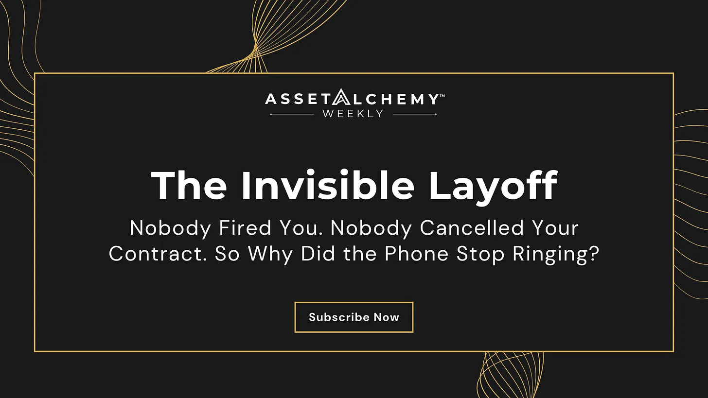 The Invisible Layoff concept showing how AI creates value displacement for undocumented service providers