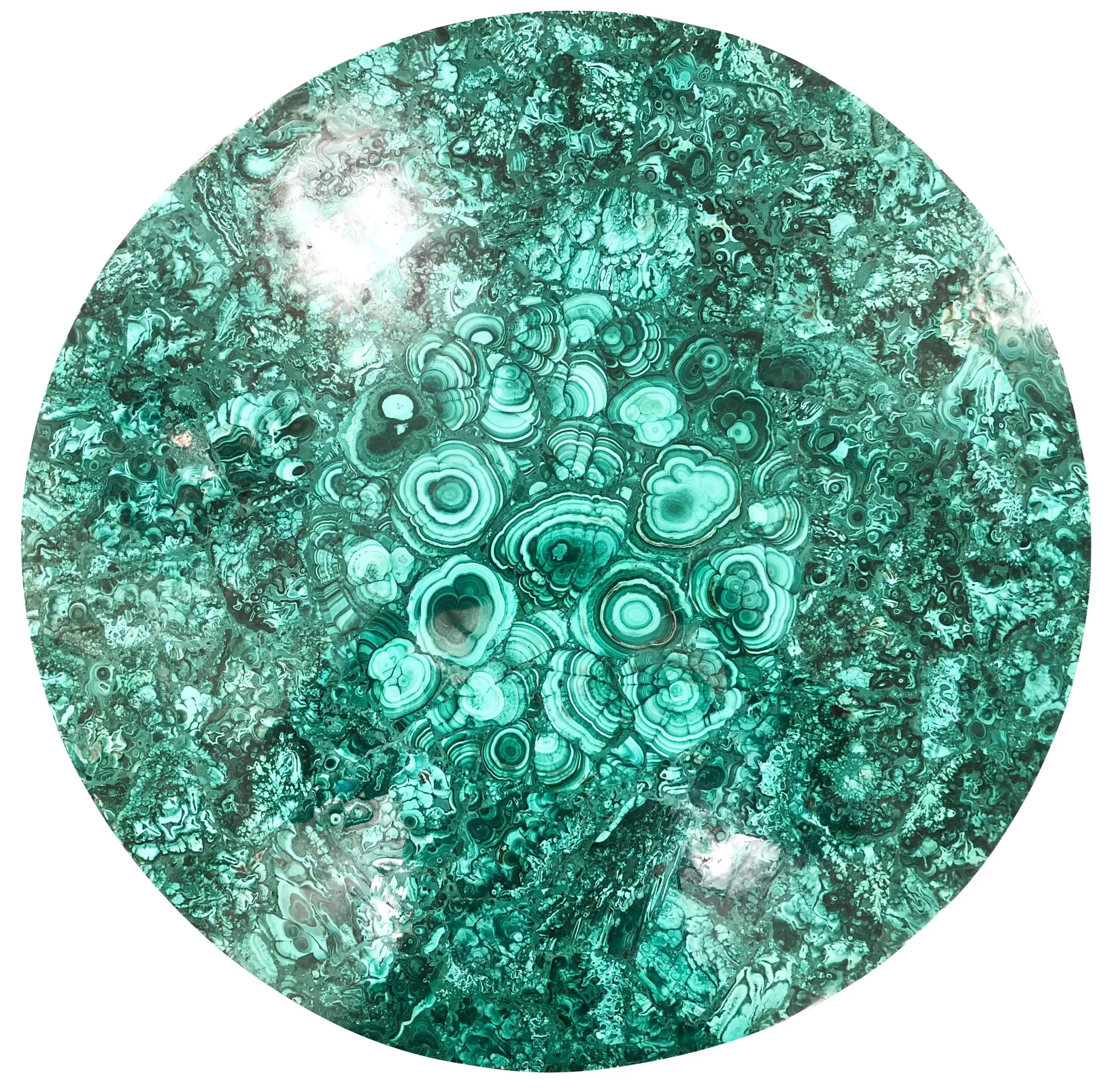 Malachite coffee table in a luxury living room