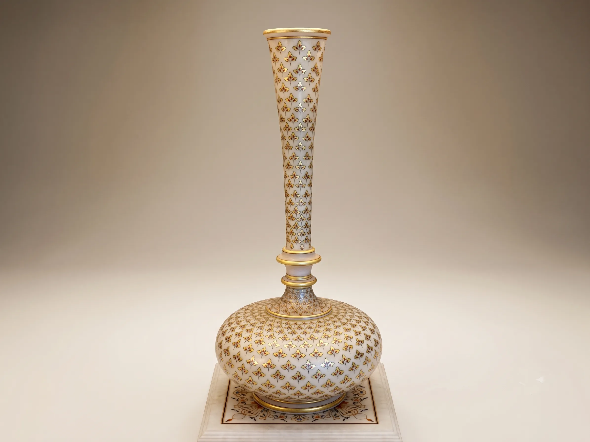 The Imperial Gilded Vessel photographed in the studio against a soft beige background