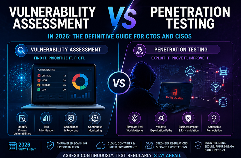 Vulnerability Assessment vs Penetration Testing in 2026: The Definitive Guide for CTOs and CISOs