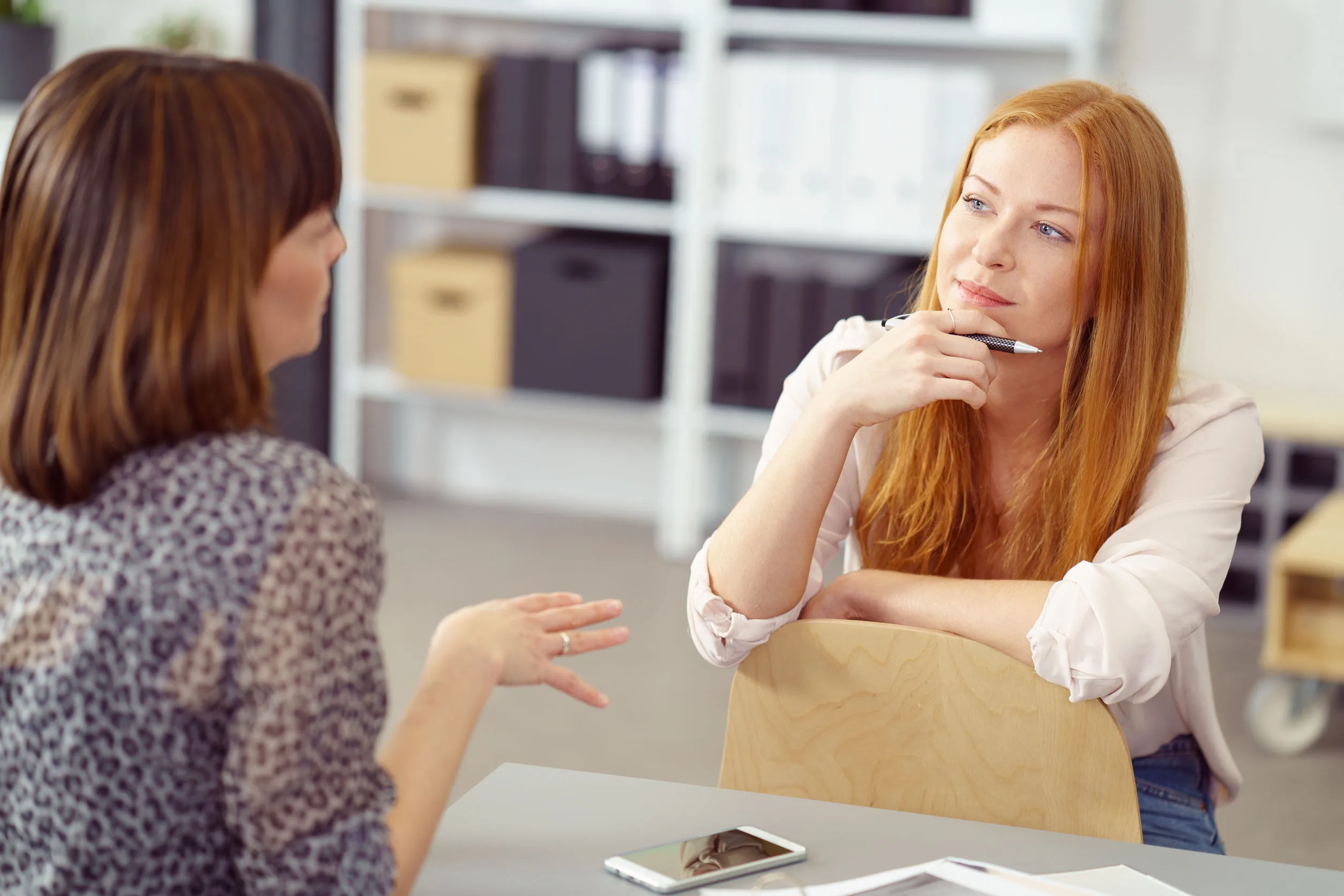 Two businesswomen having an informal meeting