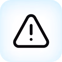Black caution triangle with an exclamation mark in the center on a white background.
