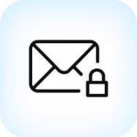 Envelope icon with a padlock symbol representing secure or private email communication.
