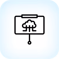 Projector screen displaying a tree icon symbolizing presentation or environmental topic.