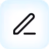 Icon of a pencil drawing a horizontal line on a rounded square background.