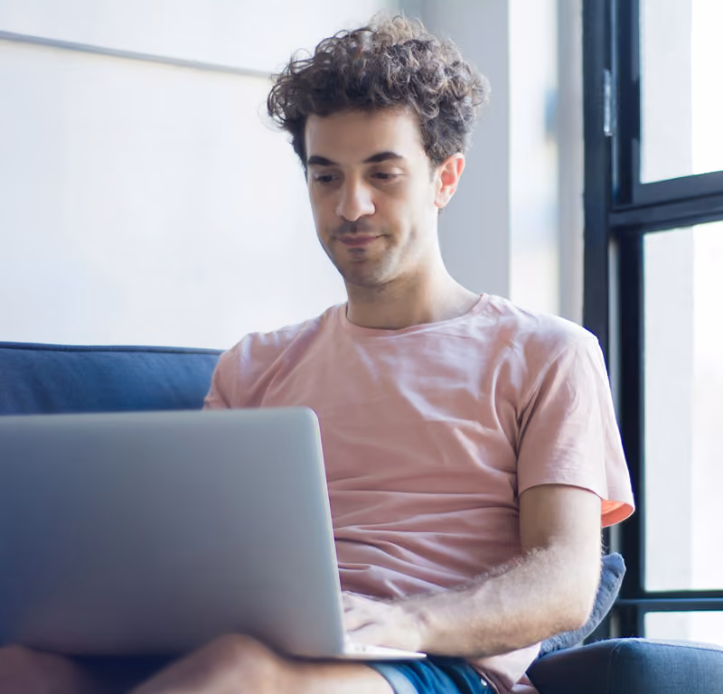 man working on computer
