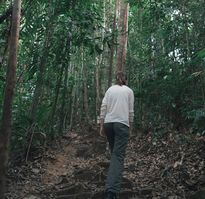 person walking through perth nature