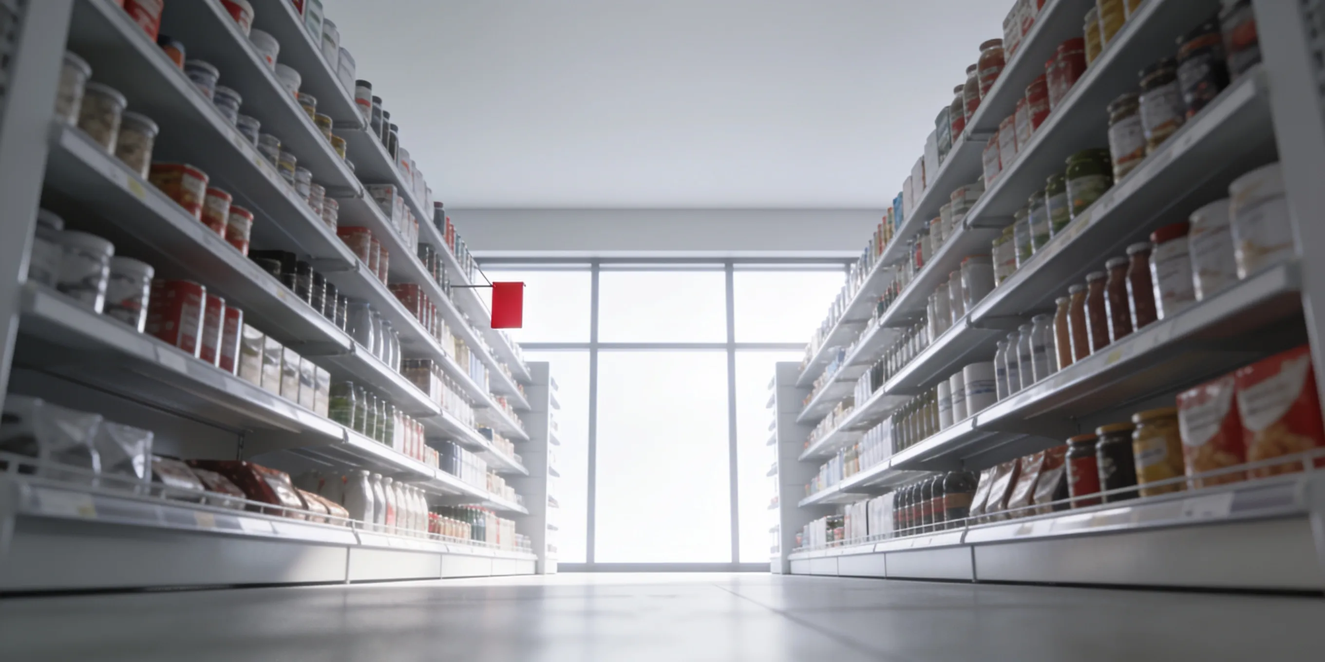 Modern convenience store aisle