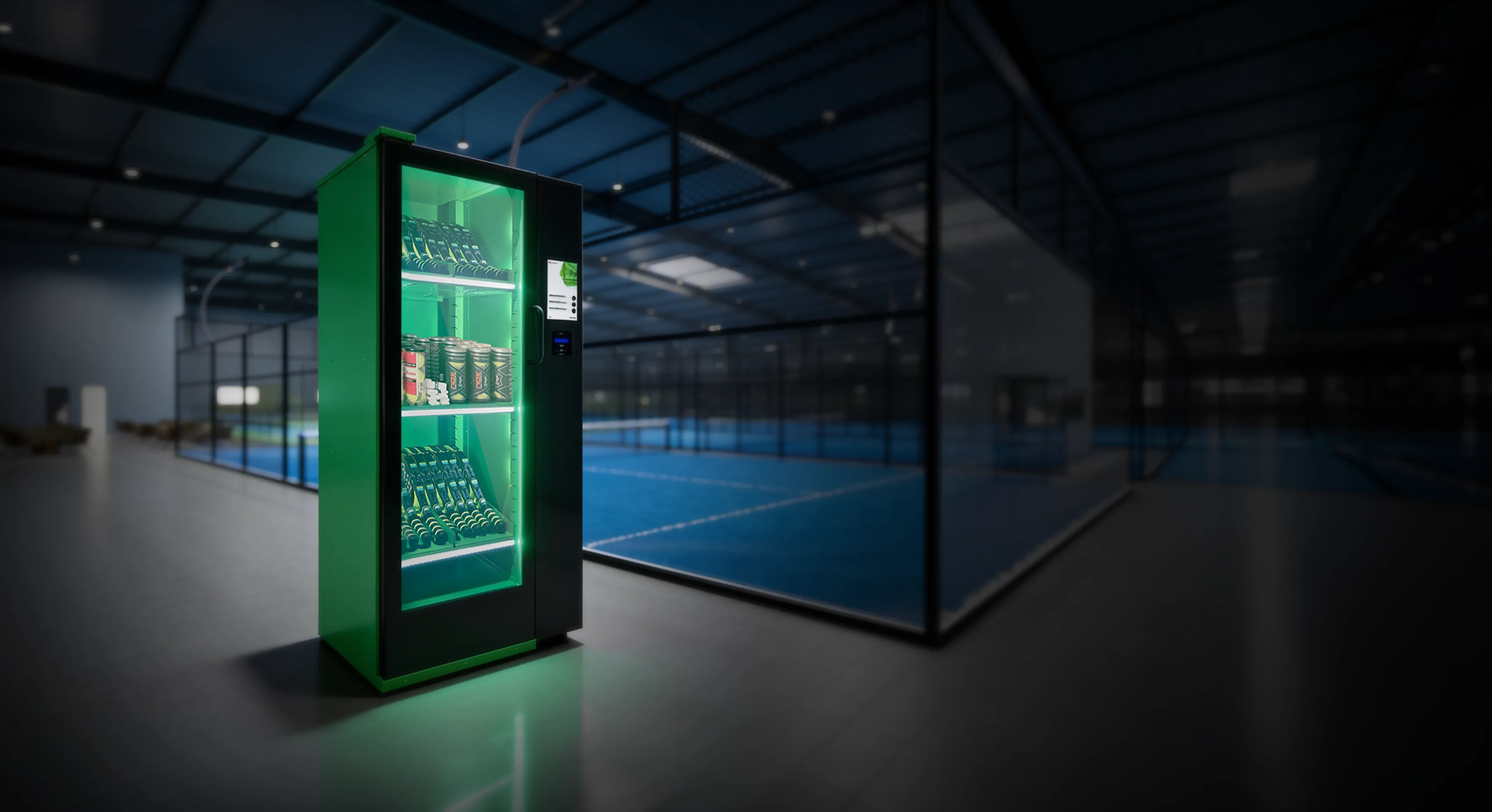 600 Cabinet at an indoor padel court