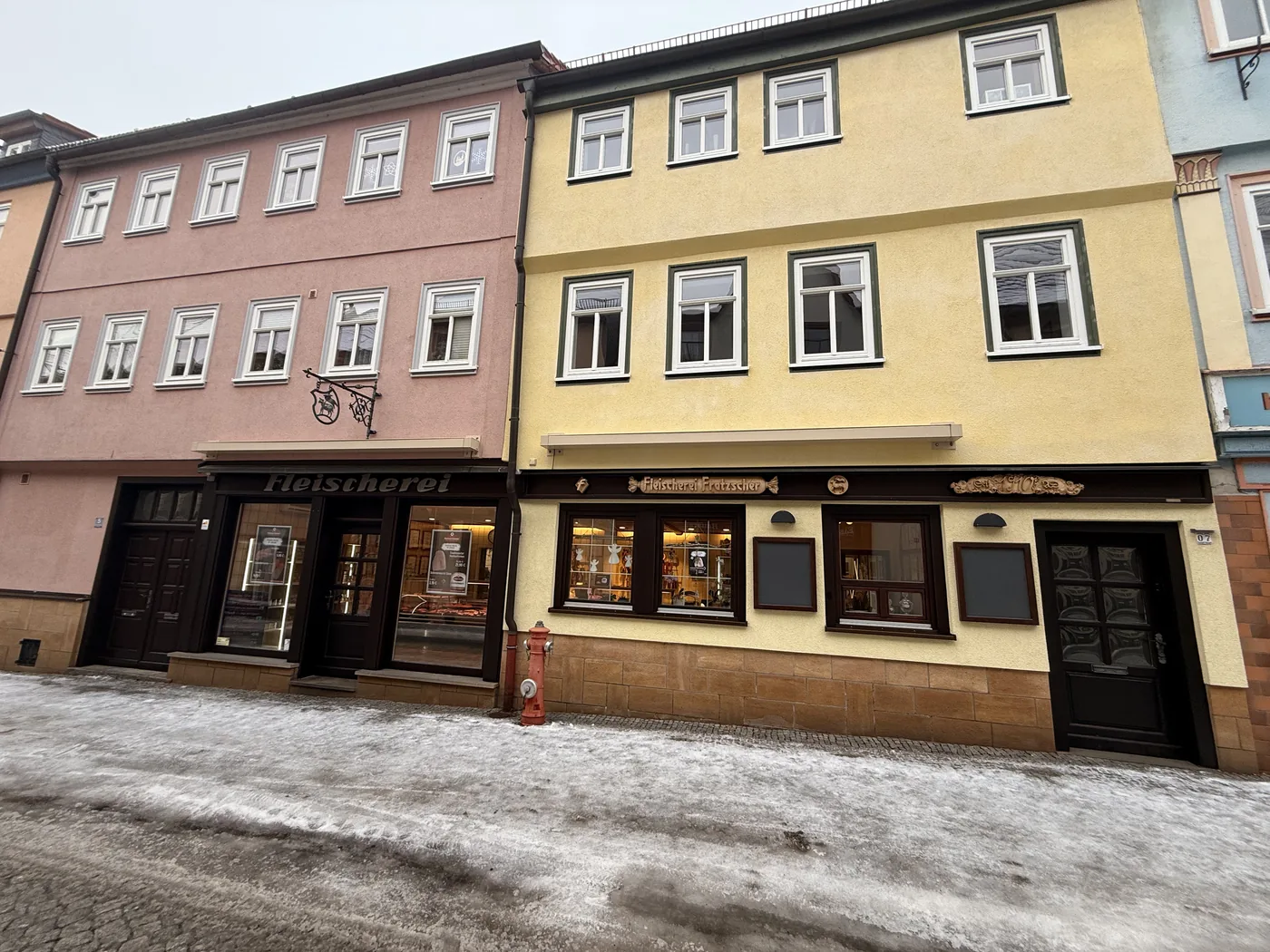 Fleischerei Fratzscher, Hauptgeschäft in der Bertholdstraße in Schleusingen