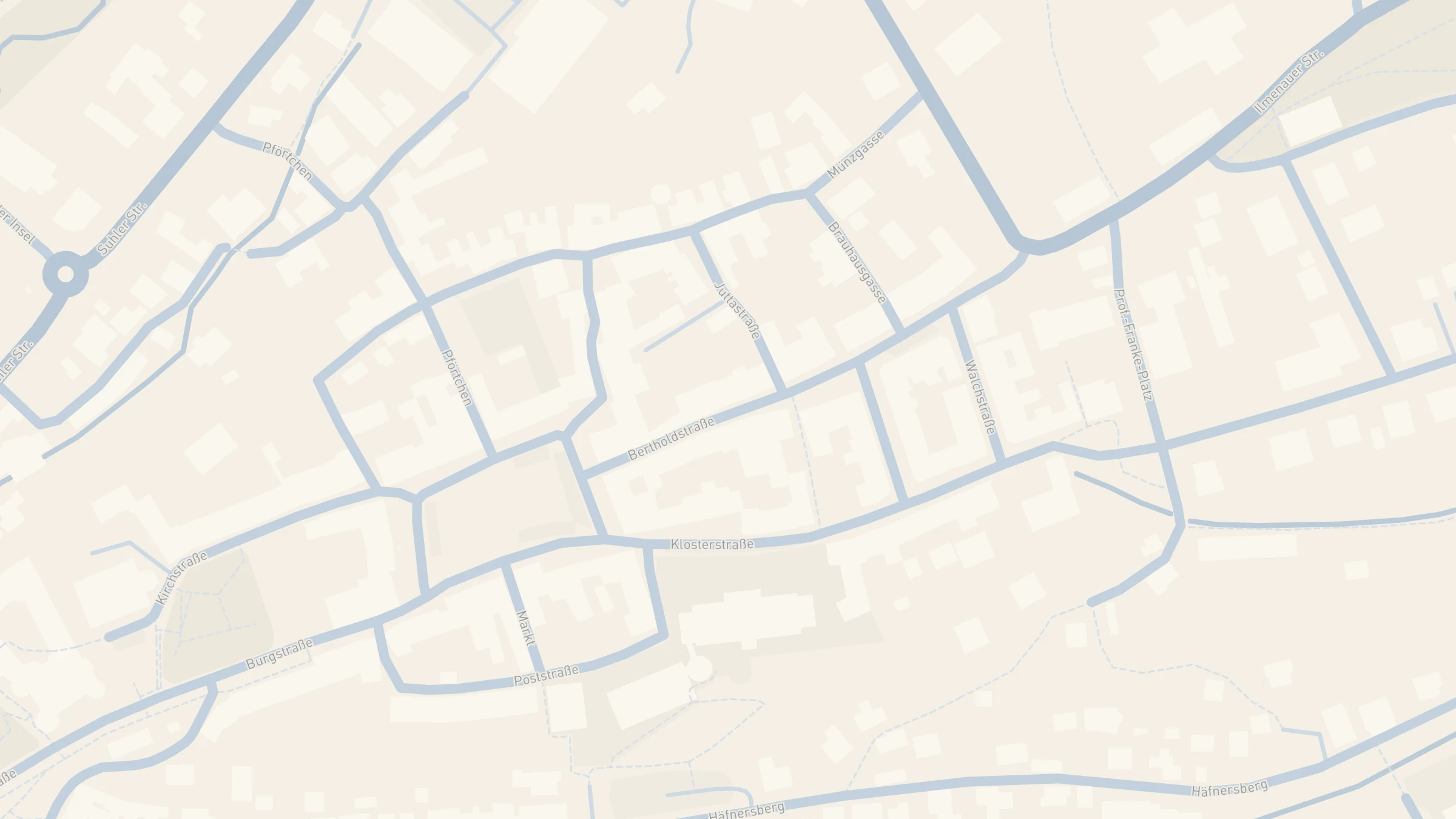 Karte mit dem Standort der Fleischerei Fratzscher in der Bertholdstraße 5 in Schleusingen