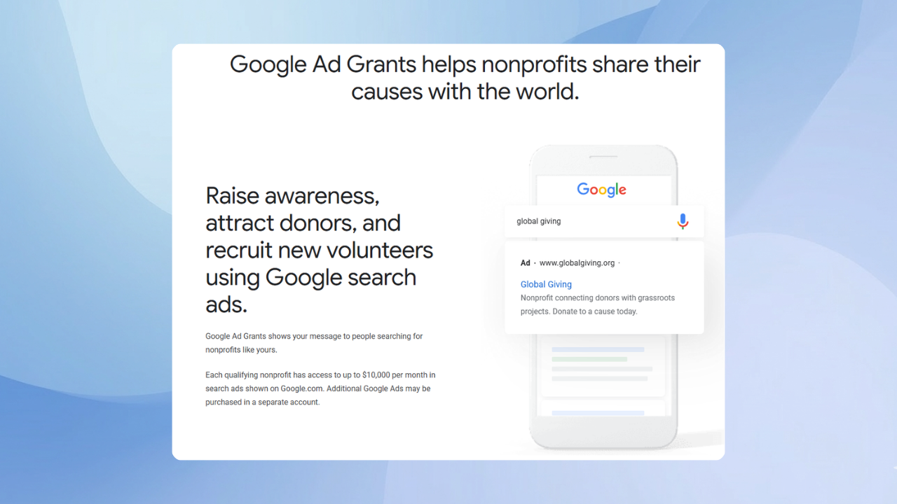 Google Ad Grants for non-profits