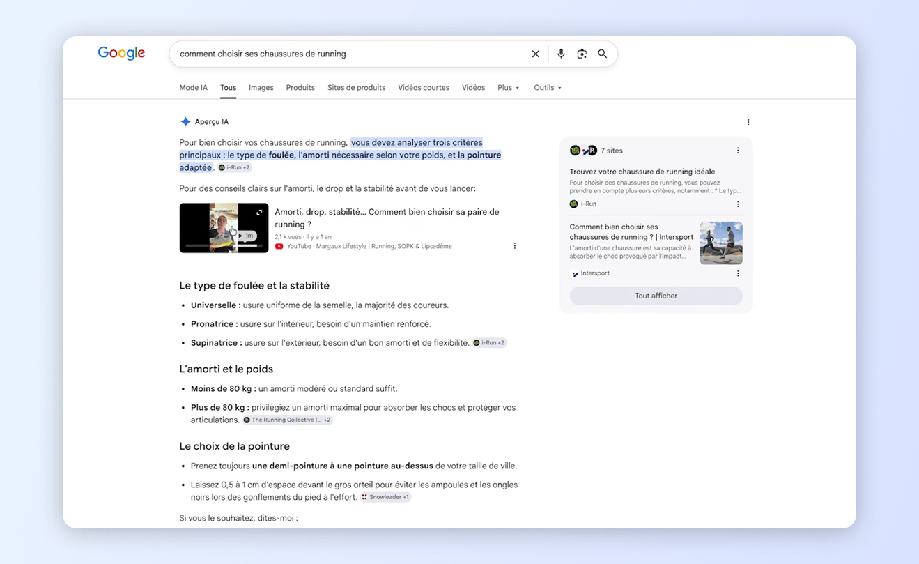 Image montrant un aperçu IA sur Google