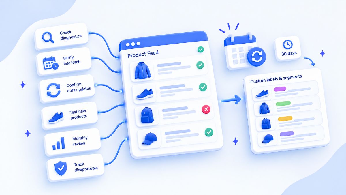 Image showing how to keep your product feed healthy over time