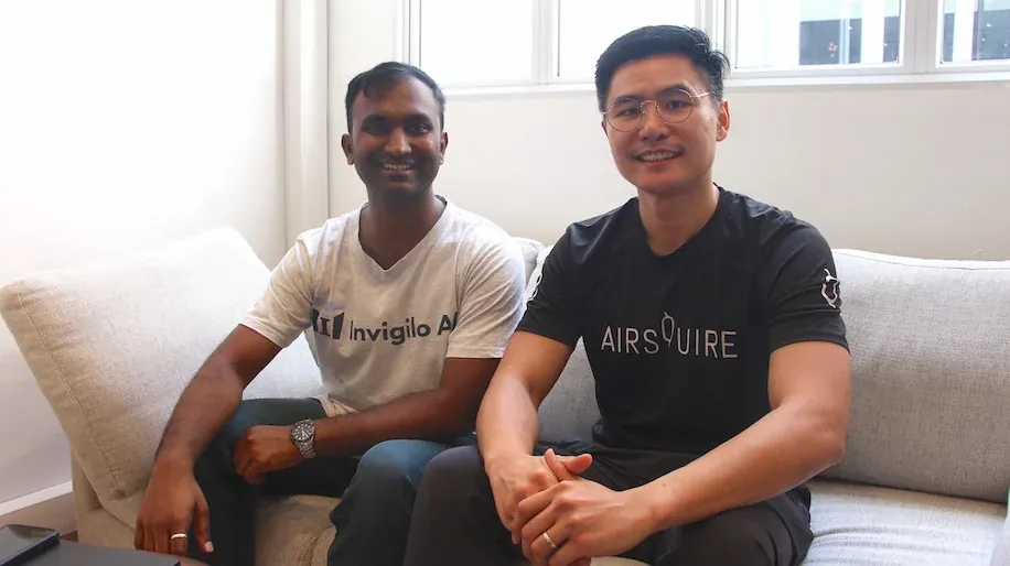 Vishnu Saran of Invigilo AI with Airsquire CEO Kyle Tan