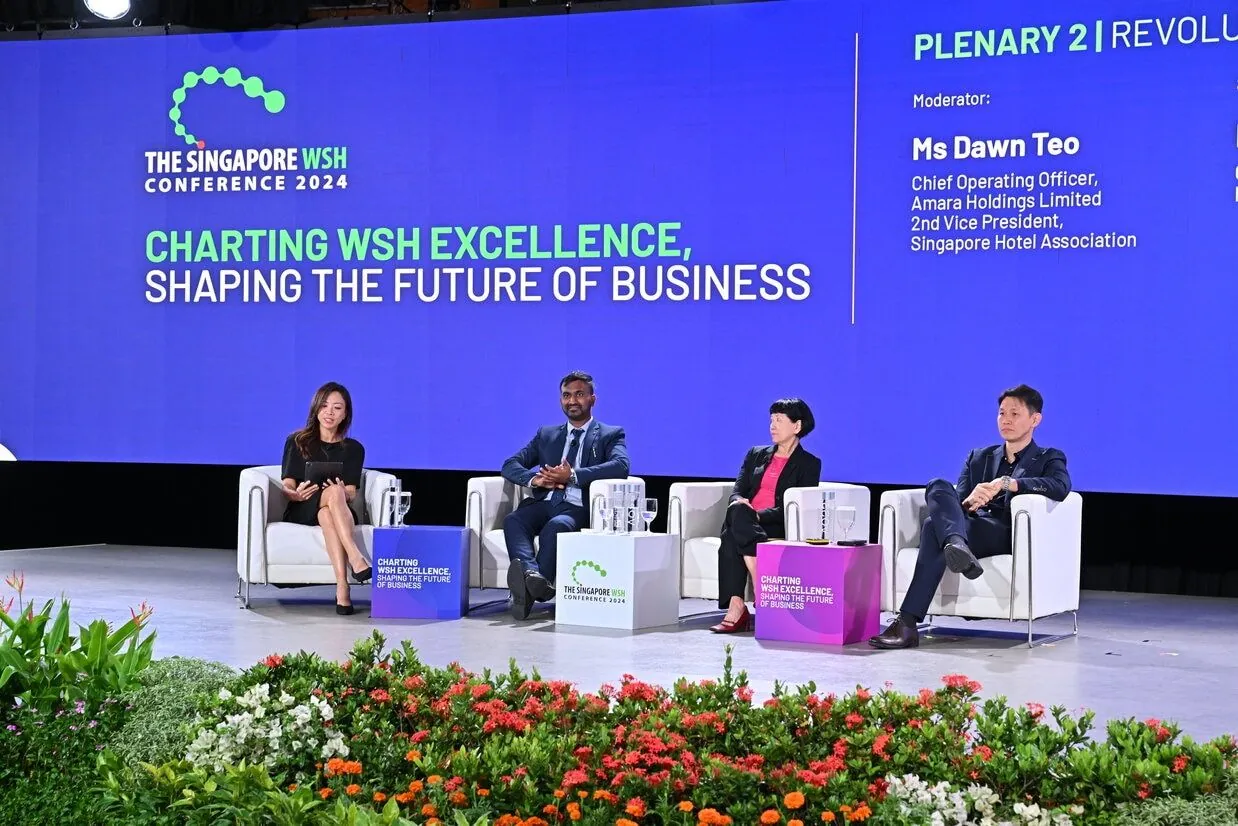 Vishnu Saran on the Plenary 2 stage at The Singapore WSH Conference 2024