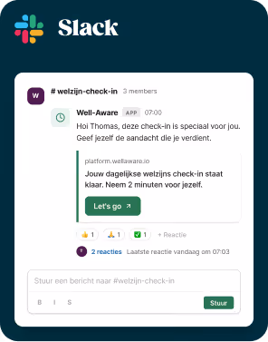 Well-Aware check-in via Slack