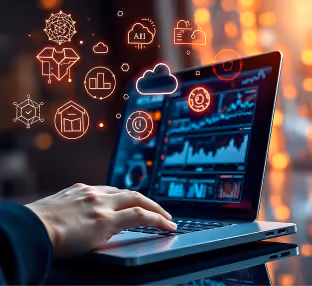 Enterprise SaaS dashboard with cloud analytics, AI automation, and business intelligence for digital transform