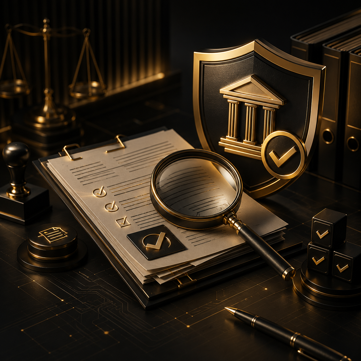 Business professionals reviewing charts and documents for evidence, compliance, audits and reporting accuracy.