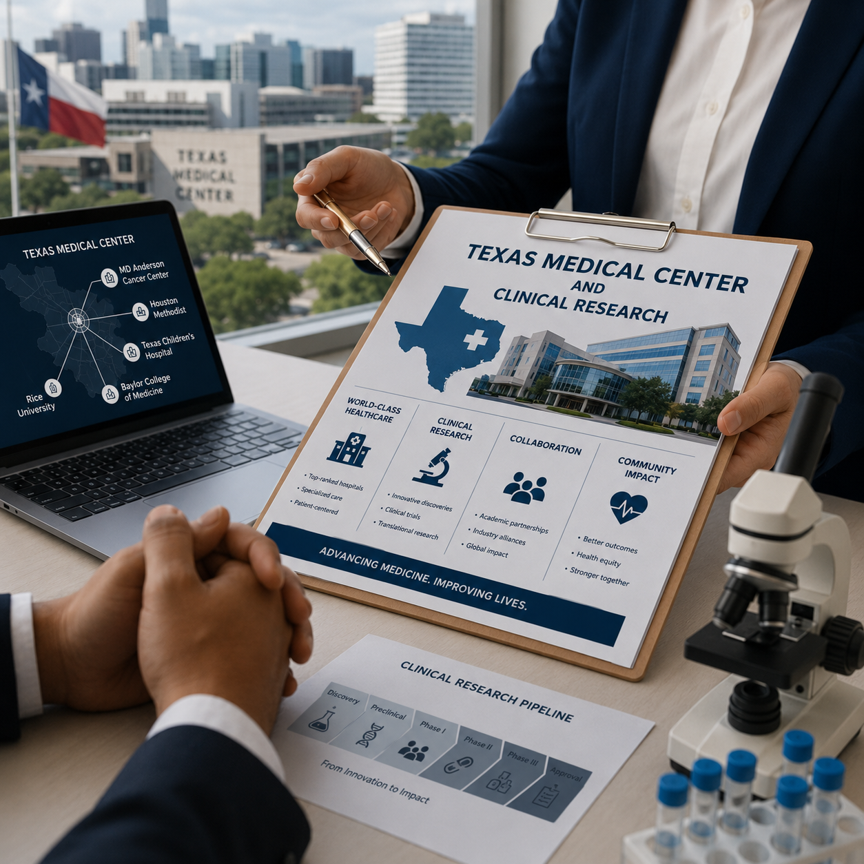 Houston presentation design agency designing healthcare and clinical research presentations for medical organizations.