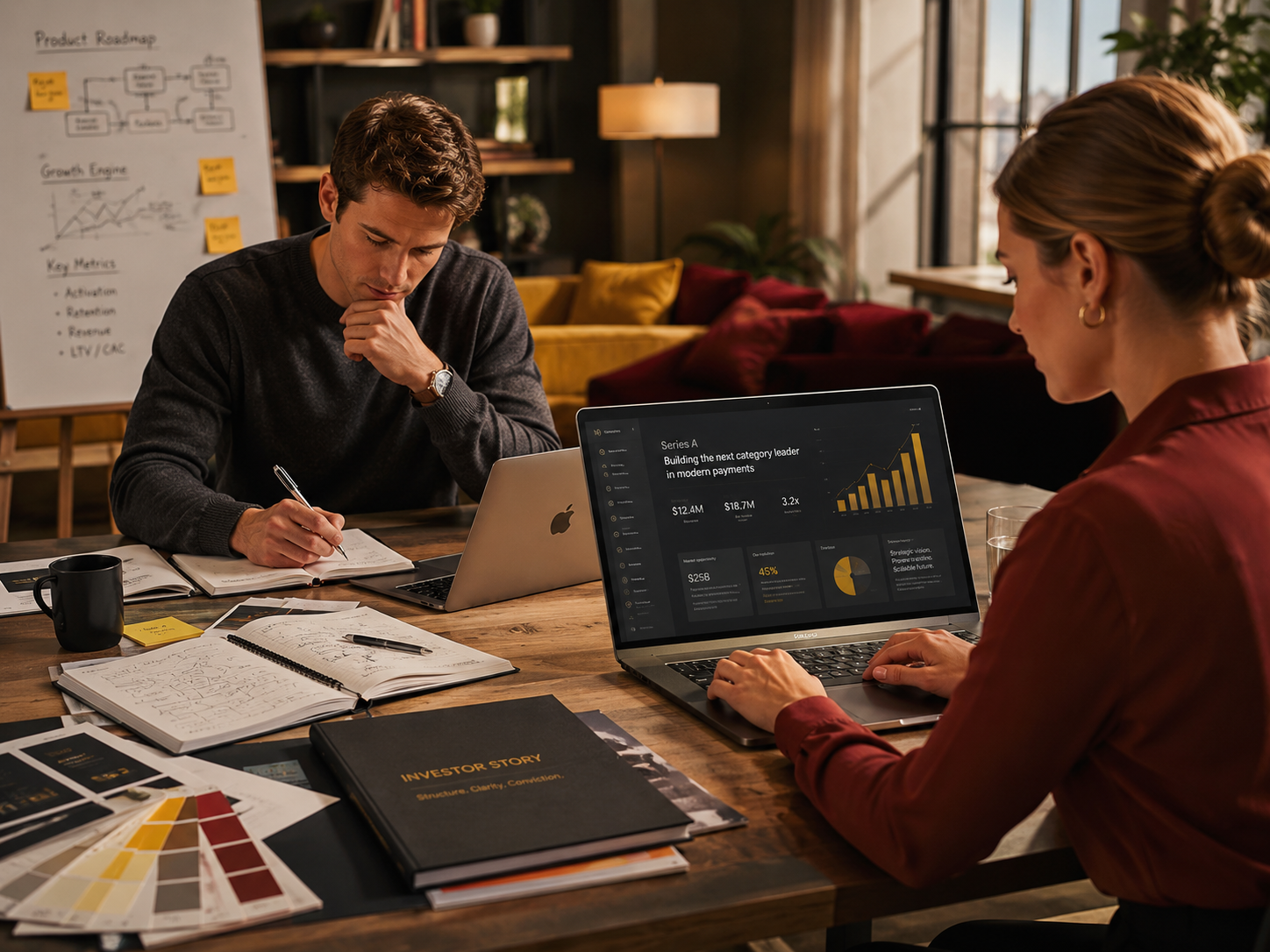 Investor deck specialists develop compelling fundraising presentations that help founders communicate value.