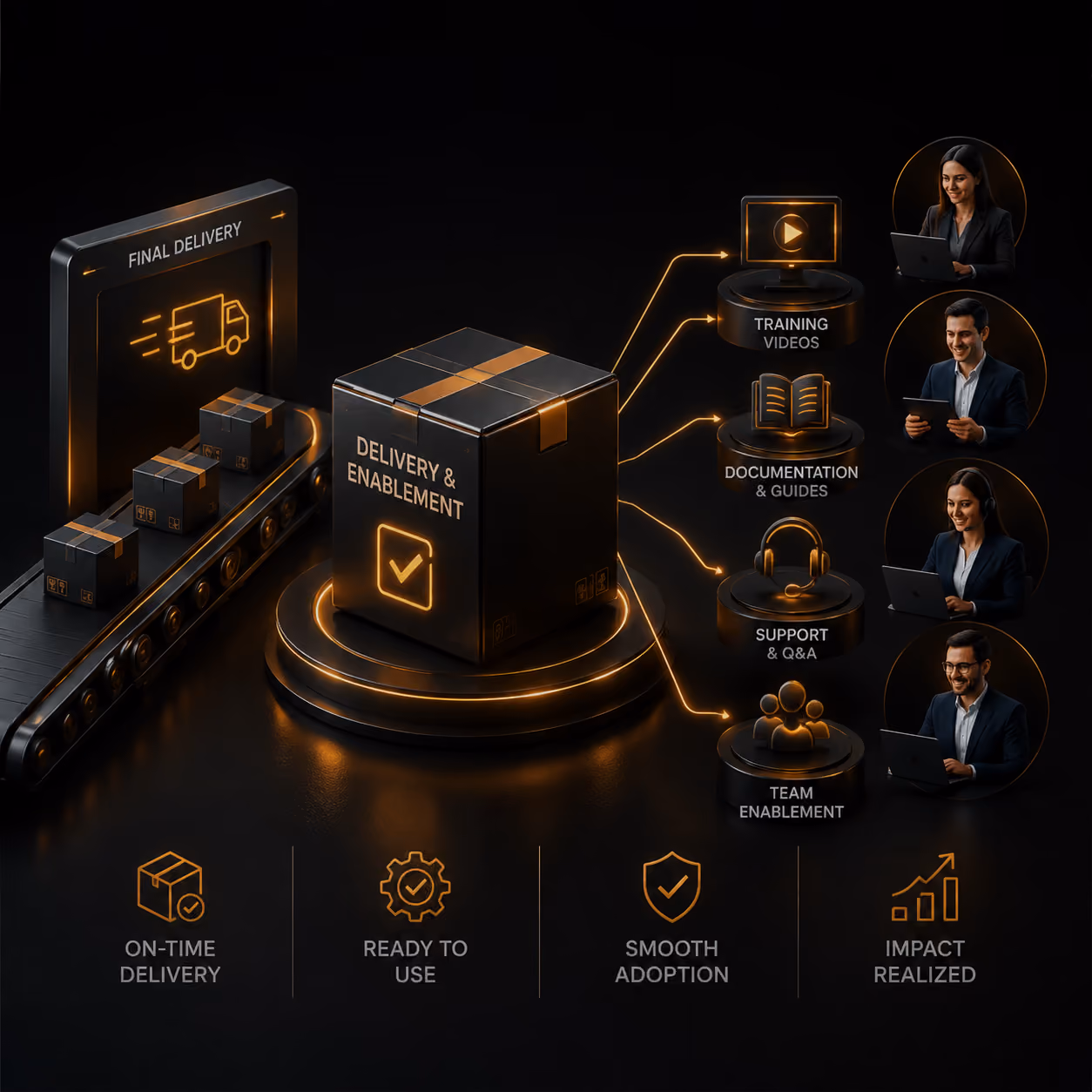 Sales deck delivery and enablement give revenue teams consistent messaging, presentation guidance, and buyer t