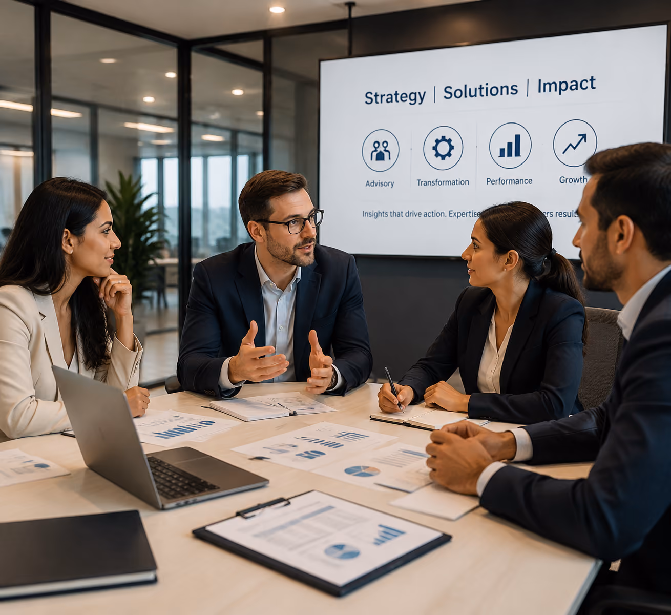 Sales deck for professional services and consulting communicates expertise, business value, proof, and client