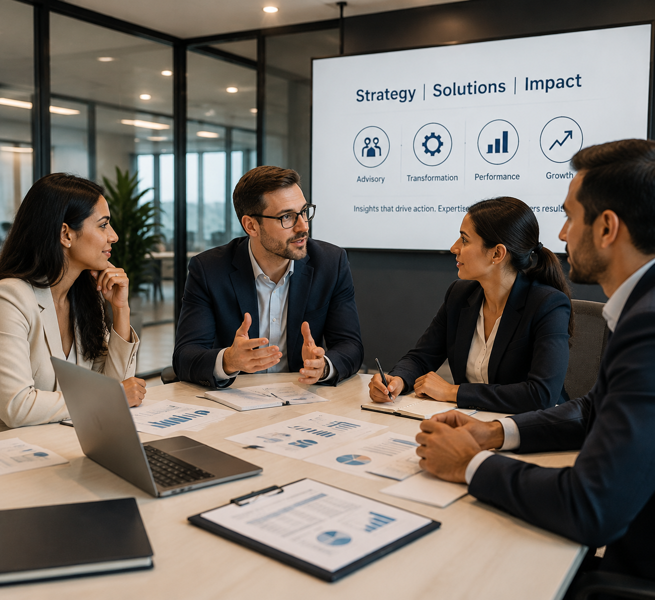 Sales deck for professional services and consulting communicates expertise, business value, proof, and client