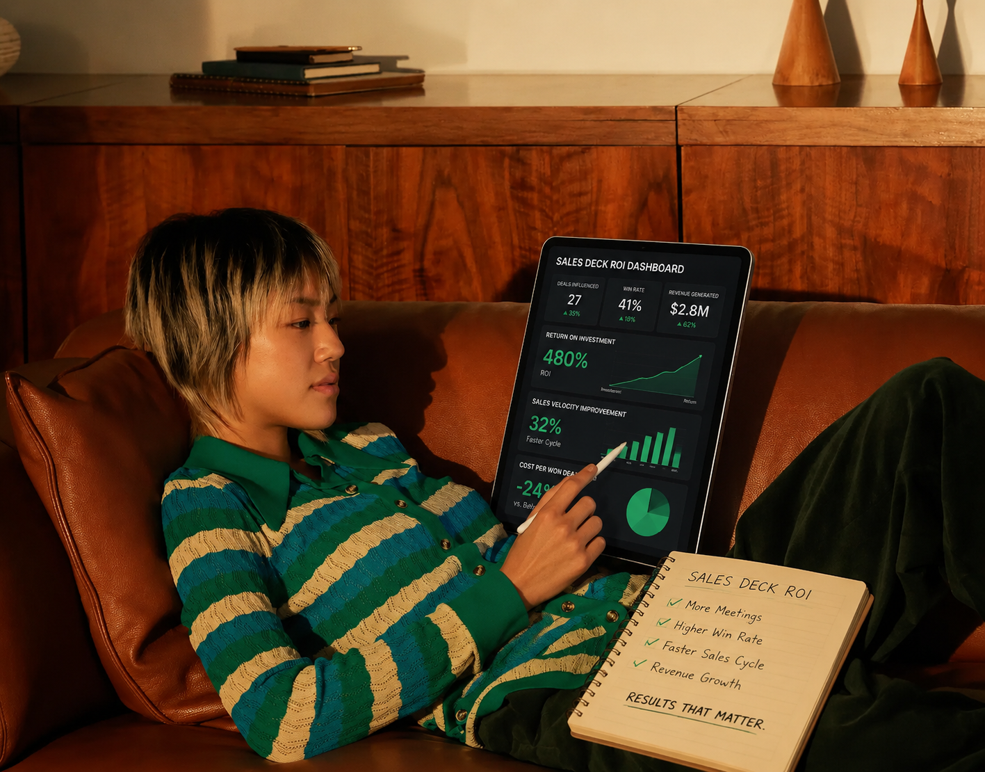 Measuring sales deck ROI tracks buyer engagement, deal progress, conversion rates, and revenue impact from sal