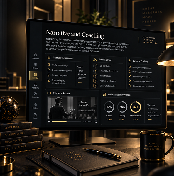 Presentation consulting experts developing clear business slides, messaging, visuals, and storytelling for cli