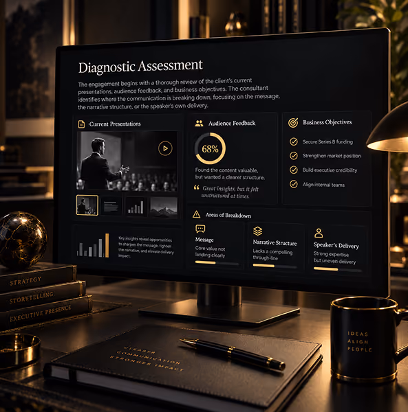  Presentation consulting experts developing clear business slides, messaging, visuals, and storytelling for cli