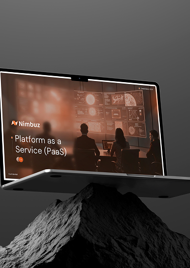 Professional presentation slide displayed on a laptop, combining imagery and concise content for strong visual.