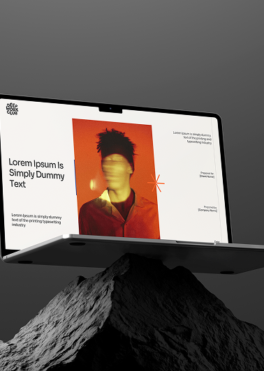 Business presentation slide on a laptop featuring a clean visual layout designed for engaging executive.