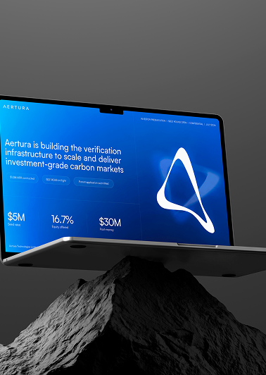 Professional presentation slide displayed on a laptop with bold blue visuals, supporting clear messaging and.