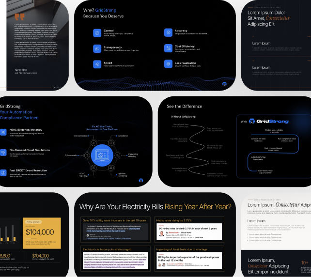 Management consulting presentation slides using structured analysis, data visualization, and clear messaging.