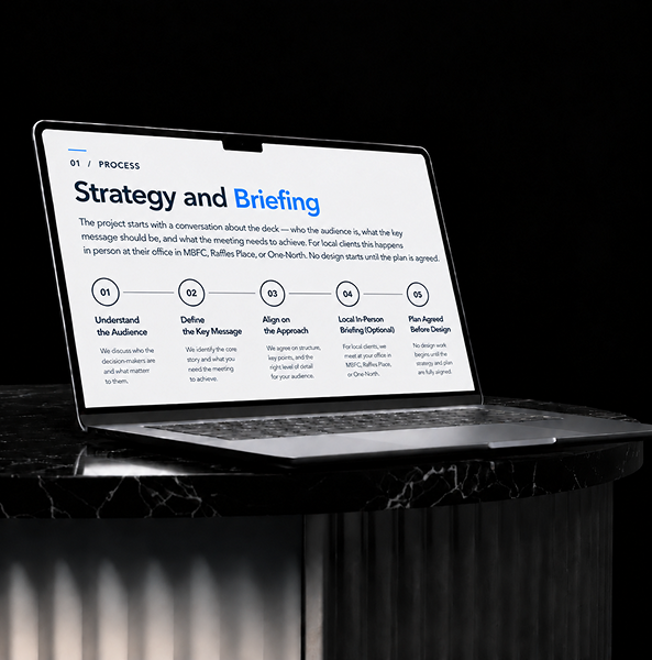 Singapore presentation strategy and briefing process aligning goals, audience needs, messaging, and objectives