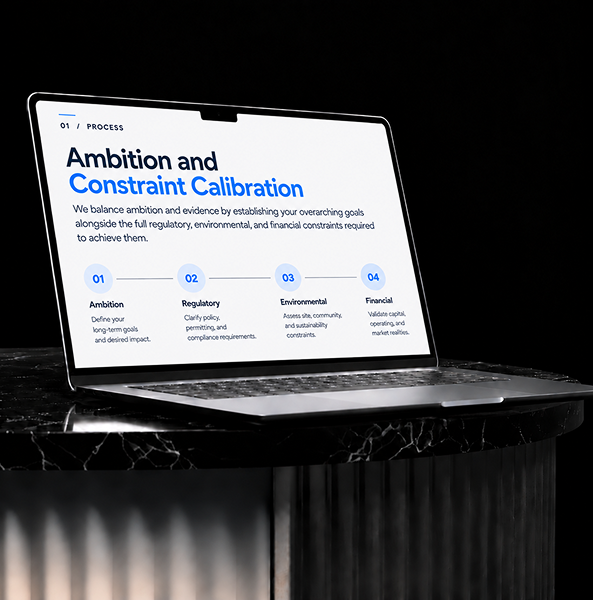 Denver presentation strategy slide showing ambition, constraints, audience priorities, and decision criteria.