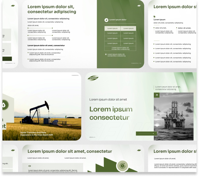 Petrochemical engineering presentation designed by a Houston presentation design agency for refinery operations.