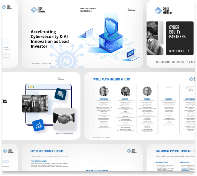  Cybersecurity sales deck slides built for CISOs and security buyers, covering threats and solution fit