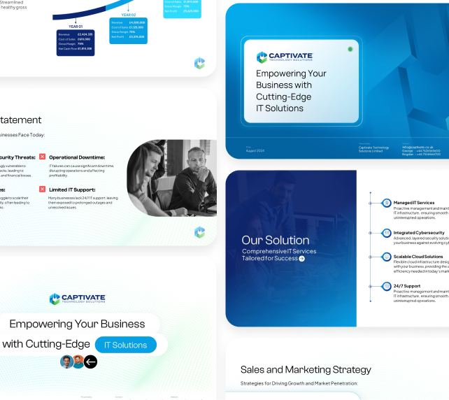 Board cyber risk presentation slides translating security threats into business impact for directors