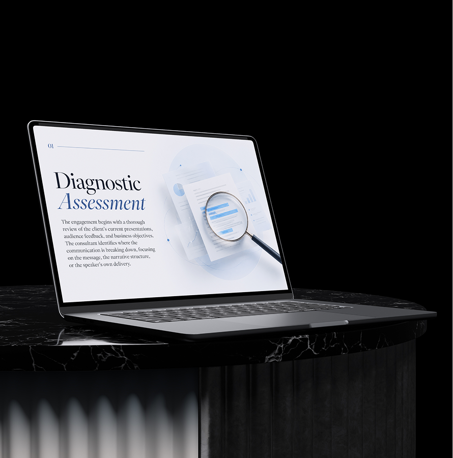 Presentation consulting experts developing clear business slides, messaging, visuals, and storytelling for cli