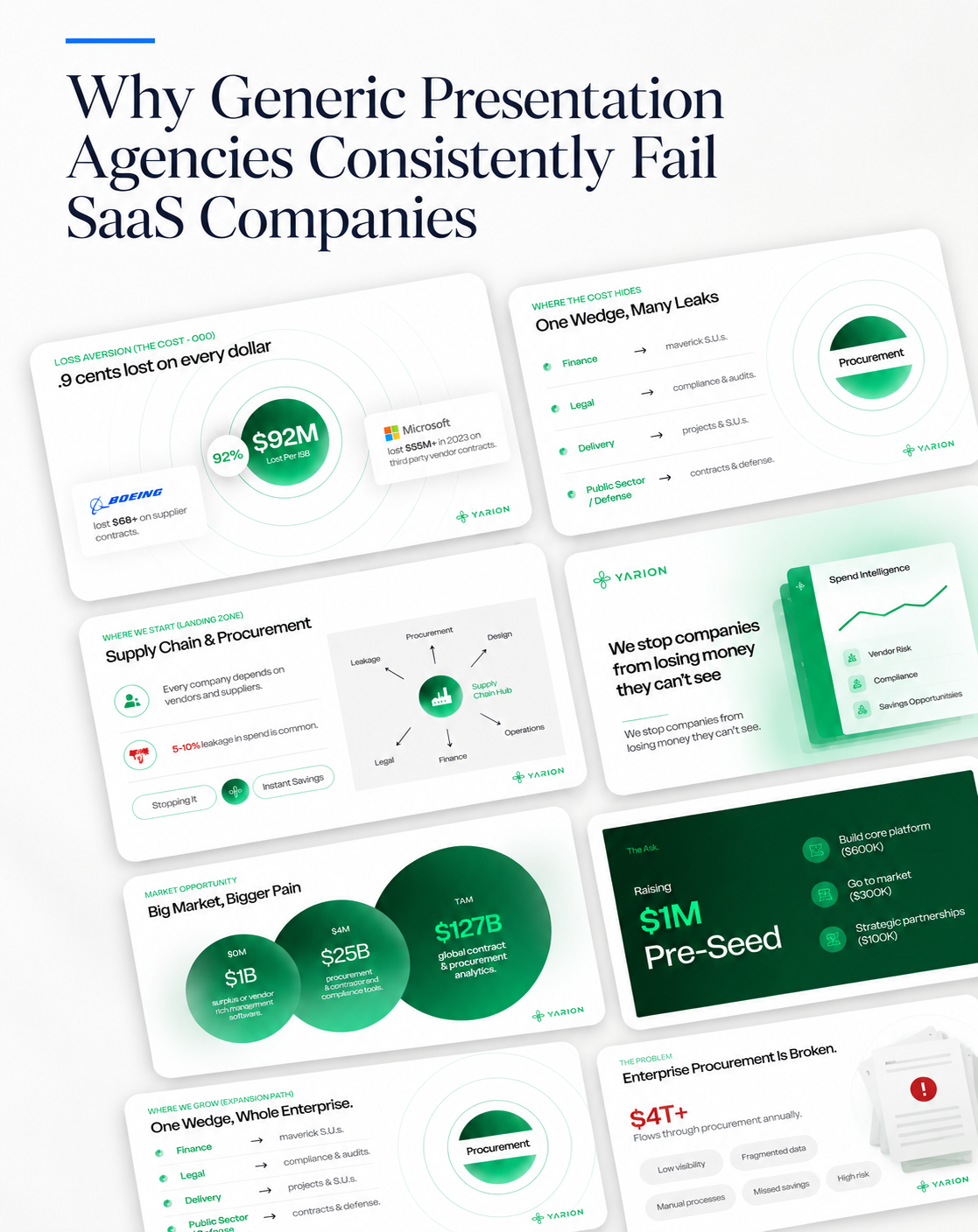SaaS deck slides showing why fast-growing companies make the most presentation mistakes