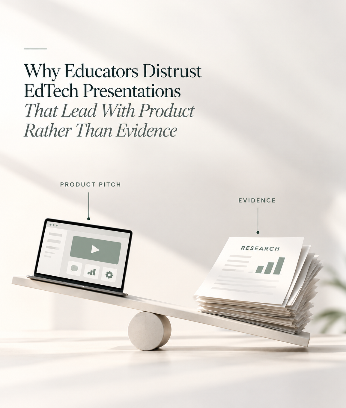 EdTech deck slides showing why educators distrust pitches that lead with product, not evidence
