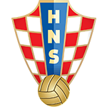 Croatian checkerboard shield with HNS letters and a vintage soccer ball at the bottom.