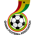 Ghana Football Association logo with soccer ball, black star, and red, yellow, green colors.