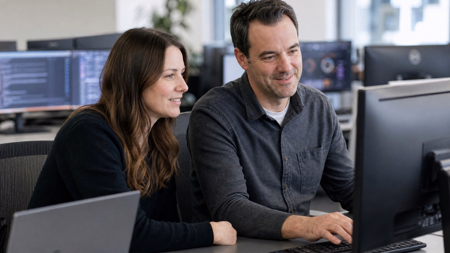 VCIOs review code on shared monitor together 52 chars
