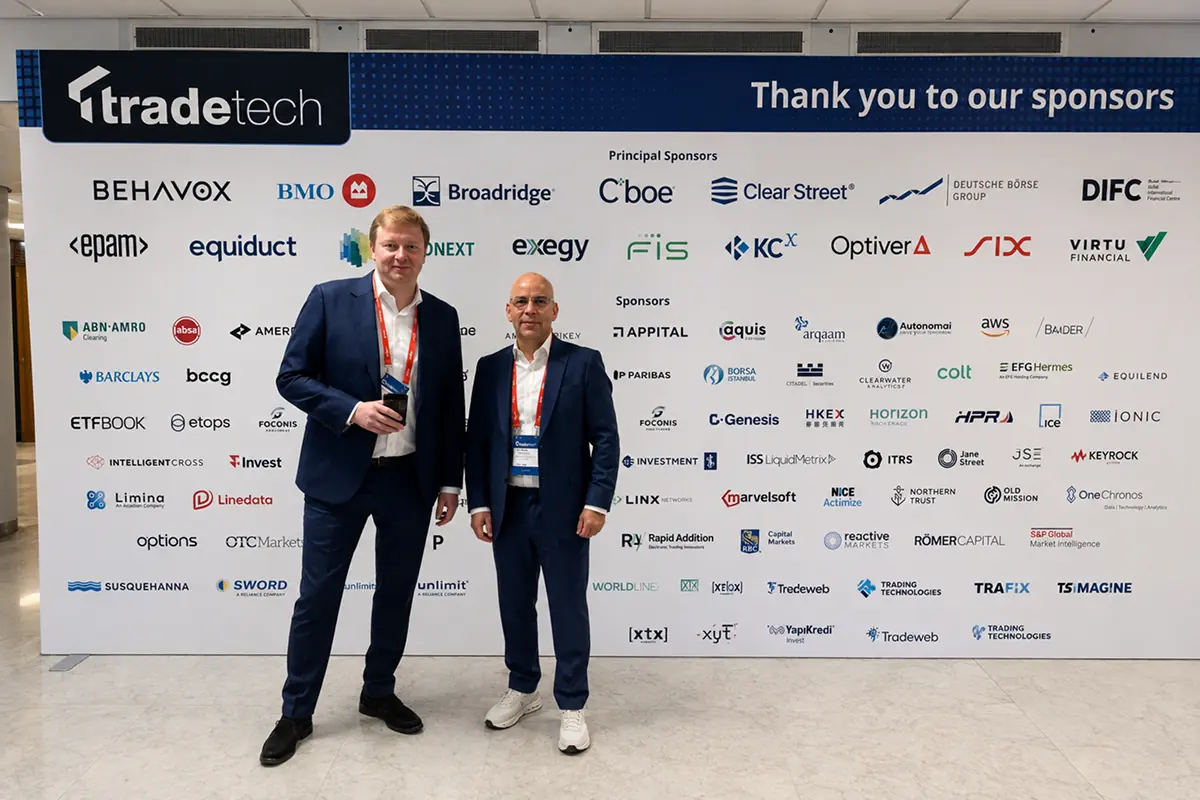 Roemer Capital representatives at the TradeTech Europe 2026 conference in Amsterdam.